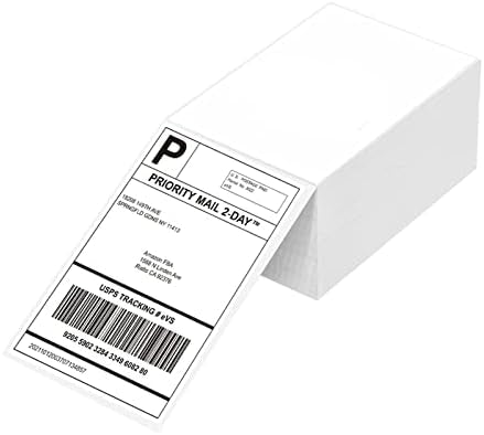 Royal Thermal Labels 4x6 Fanfold for Label Printer, Compatible with Etsy, Shopify, Ebay, Amazon, Royal Mail, FedEx, UPS, Pack of 500